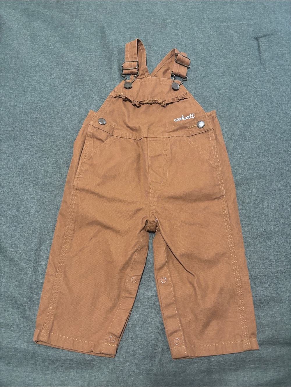 Carhartt Rust-Brown Kids Cotton Overalls